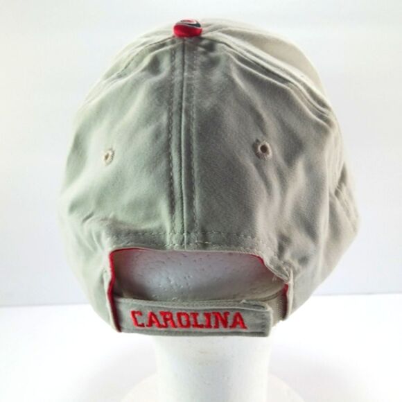 Vintage Drew Pearson Carolina Hurricanes Hat NHL Embroidered Tan/Red Hook&Loop - Picture 7 of 9